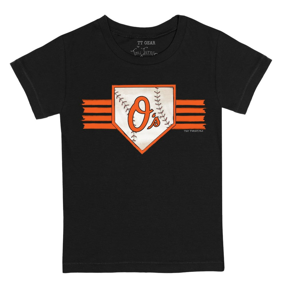 Baltimore Orioles Tiny Turnip Youth Base Stripe T-Shirt - Black - MLB on Sale