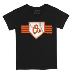 Baltimore Orioles Tiny Turnip Youth Base Stripe T-Shirt - Black - MLB on Sale