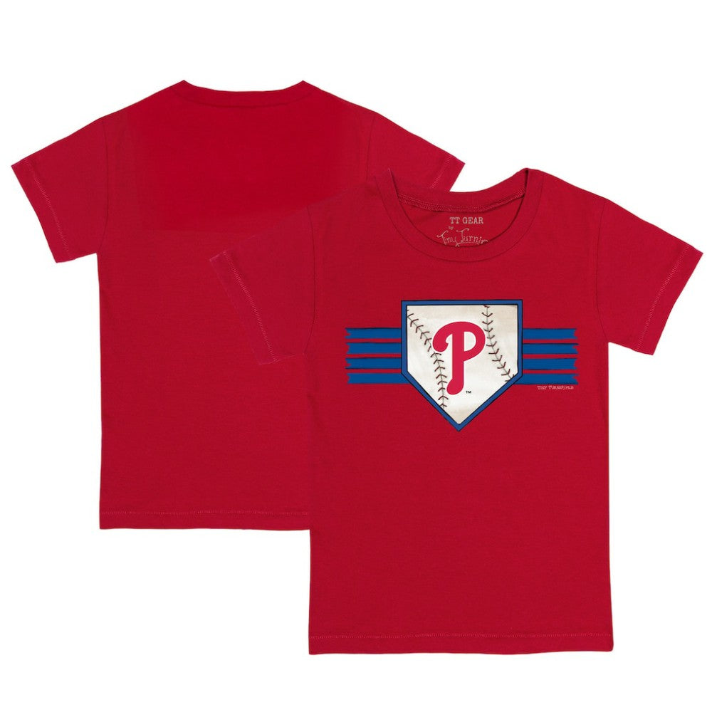 Philadelphia Phillies Tiny Turnip Youth Base Stripe T-Shirt - Red - MLB Lifestyle
