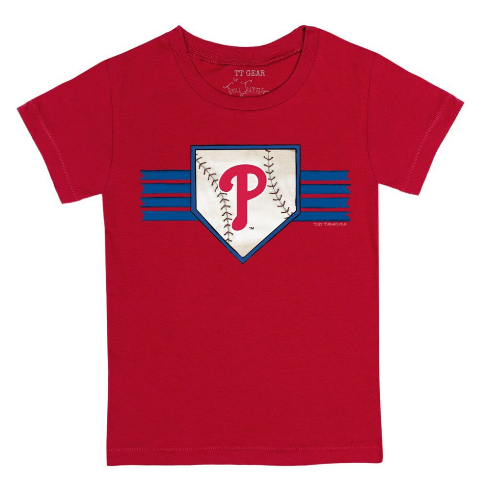 Philadelphia Phillies Tiny Turnip Youth Base Stripe T-Shirt - Red - MLB Lifestyle
