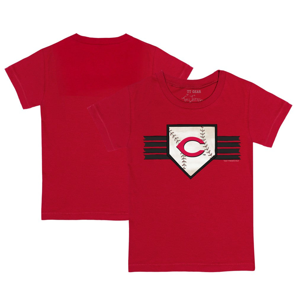 Cincinnati Reds Tiny Turnip Youth Base Stripe T-Shirt - Red - MLB Lifestyle