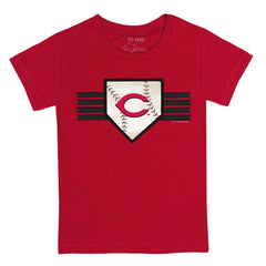 Cincinnati Reds Tiny Turnip Youth Base Stripe T-Shirt - Red - MLB Lifestyle
