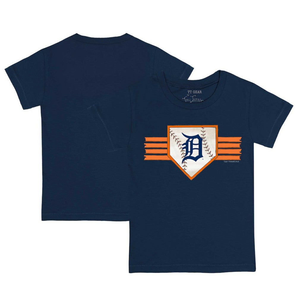 Detroit Tigers Tiny Turnip Youth Base Stripe T-Shirt - Navy - MLB Lifestyle