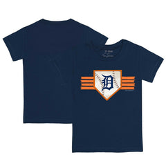 Detroit Tigers Tiny Turnip Youth Base Stripe T-Shirt - Navy - MLB Lifestyle