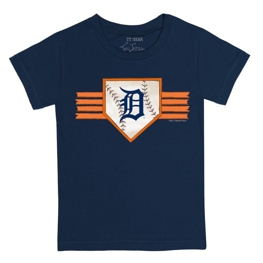 Detroit Tigers Tiny Turnip Youth Base Stripe T-Shirt - Navy - MLB Lifestyle