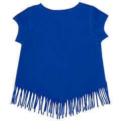 Texas Rangers Tiny Turnip Girls Youth Baseball Bow Fringe T-Shirt - Royal - MLB on Sale