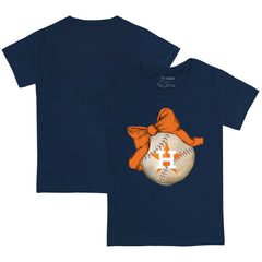 Houston Astros Tiny Turnip Youth Baseball Bow T-Shirt - Navy - MLB Lifestyle