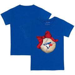 Toronto Blue Jays Tiny Turnip Youth Baseball Bow T-Shirt - Royal - MLB Online