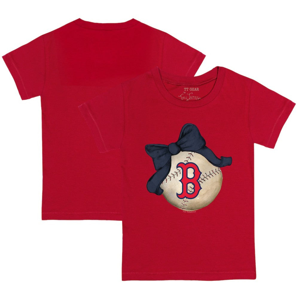 Boston Red Sox Tiny Turnip Youth Baseball Bow T-Shirt - Red - MLB Discount