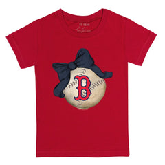 Boston Red Sox Tiny Turnip Youth Baseball Bow T-Shirt - Red - MLB Discount