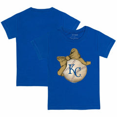 Kansas City Royals Tiny Turnip Youth Baseball Bow T-Shirt - Royal - MLB Discount