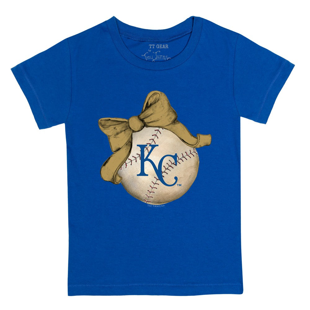 Kansas City Royals Tiny Turnip Youth Baseball Bow T-Shirt - Royal - MLB Discount