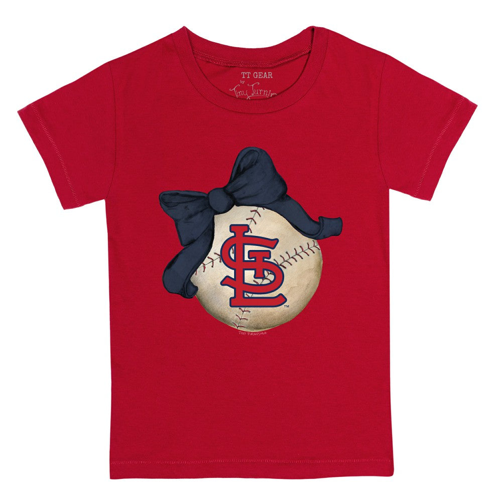 St. Louis Cardinals Tiny Turnip Youth Baseball Bow T-Shirt - Red - MLB Online