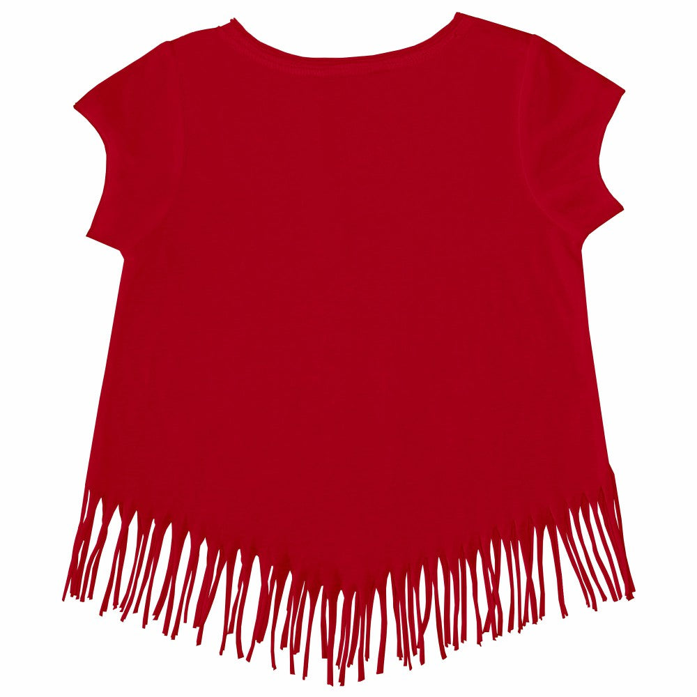 Cincinnati Reds Tiny Turnip Girls Youth Baseball Cross Bats Fringe T-Shirt - Red - MLB Sale