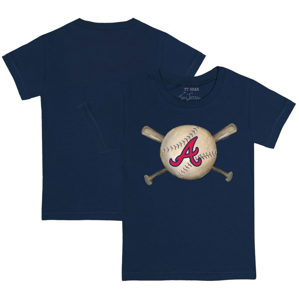 Atlanta Braves Tiny Turnip Youth Baseball Cross Bats T-Shirt - Navy - MLB Online
