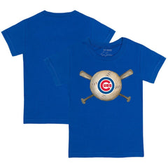 Chicago Cubs Tiny Turnip Youth Baseball Cross Bats T-Shirt - Royal - MLB Lifestyle