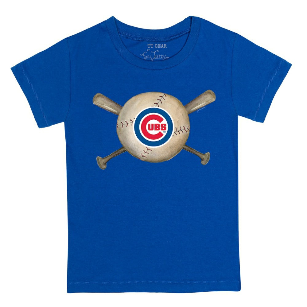 Chicago Cubs Tiny Turnip Youth Baseball Cross Bats T-Shirt - Royal - MLB Lifestyle