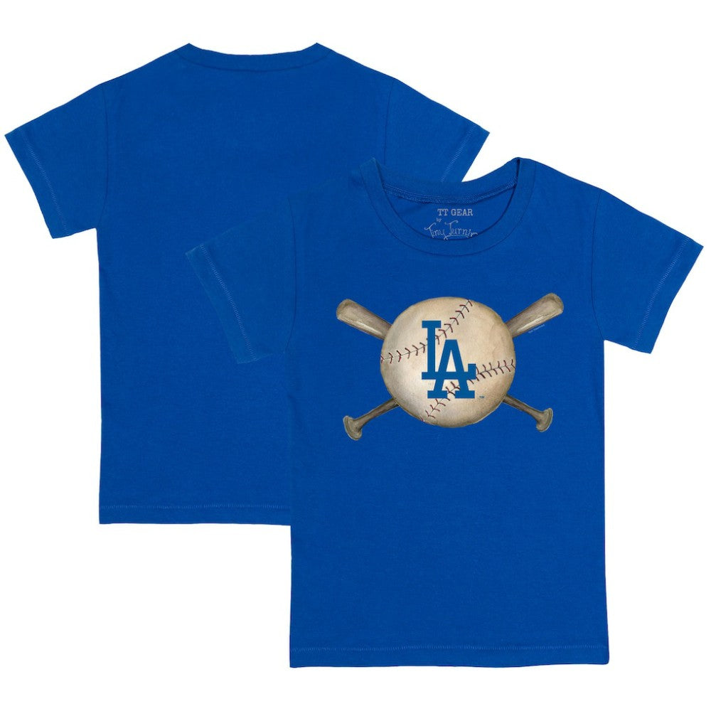 Los Angeles Dodgers Tiny Turnip Youth Baseball Cross Bats T-Shirt - Royal - MLB Discount