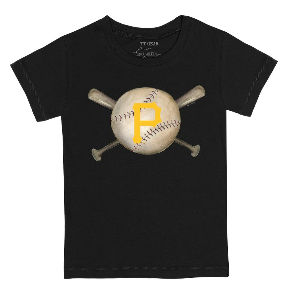 Pittsburgh Pirates Tiny Turnip Youth Baseball Cross Bats T-Shirt - Black - MLB Online