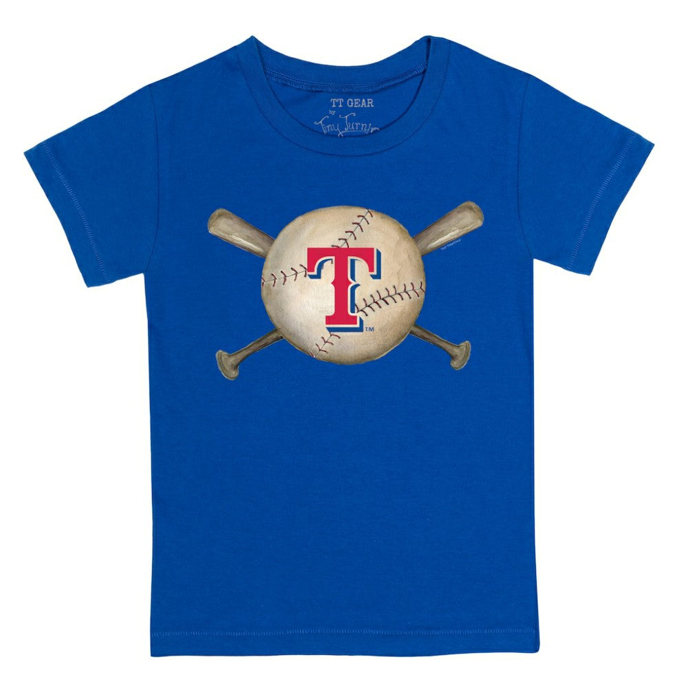 Texas Rangers Tiny Turnip Youth Baseball Cross Bats T-Shirt - Royal - MLB Discount
