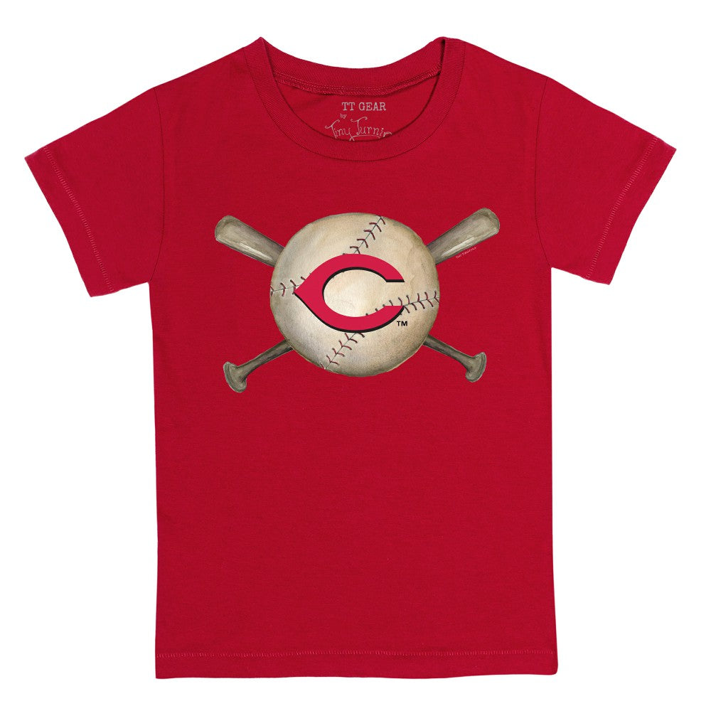 Cincinnati Reds Tiny Turnip Youth Baseball Cross Bats T-Shirt - Red - MLB Sale