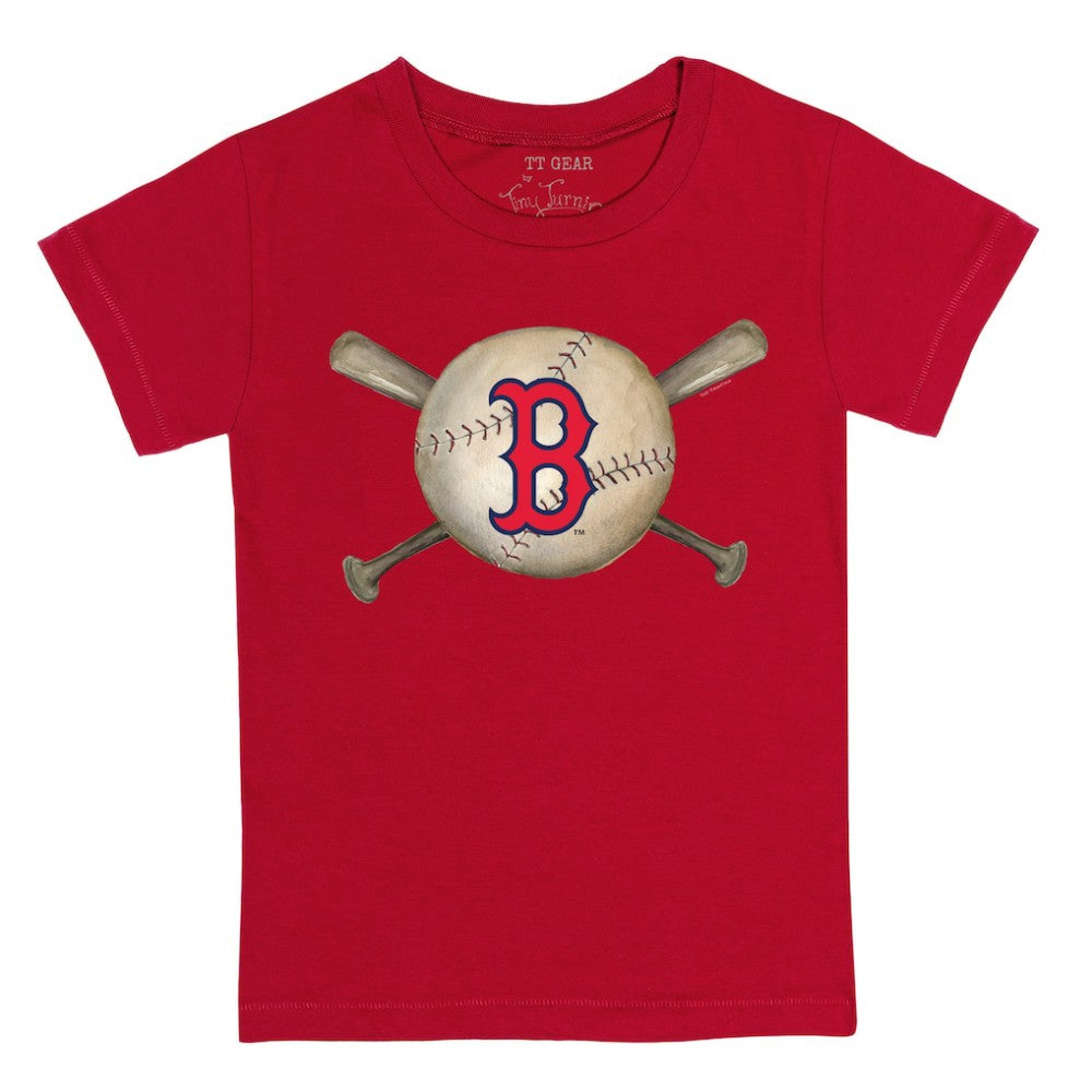 Boston Red Sox Tiny Turnip Youth Baseball Cross Bats T-Shirt - Red - MLB Lifestyle