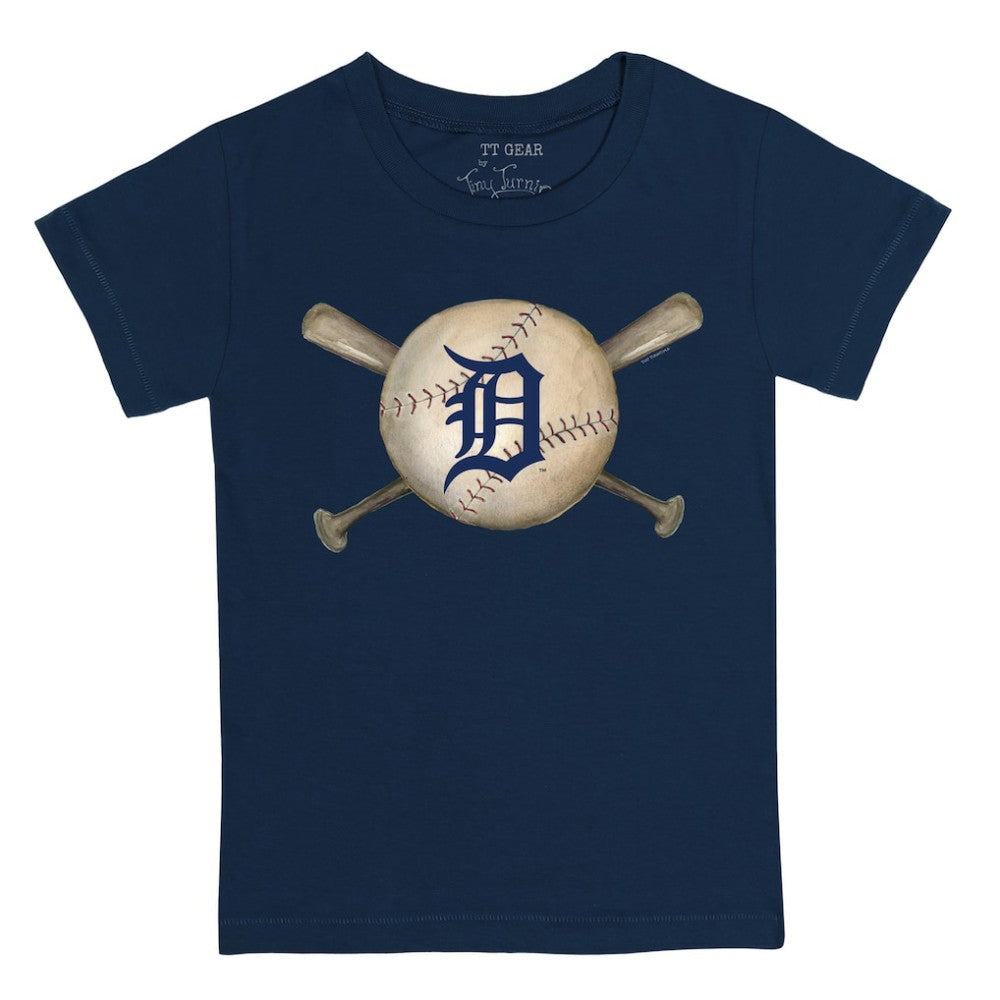 Detroit Tigers Tiny Turnip Youth Baseball Cross Bats T-Shirt - Navy - MLB Sale