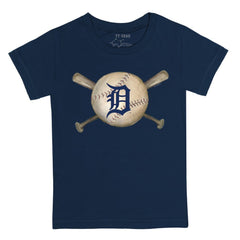 Detroit Tigers Tiny Turnip Youth Baseball Cross Bats T-Shirt - Navy - MLB Sale