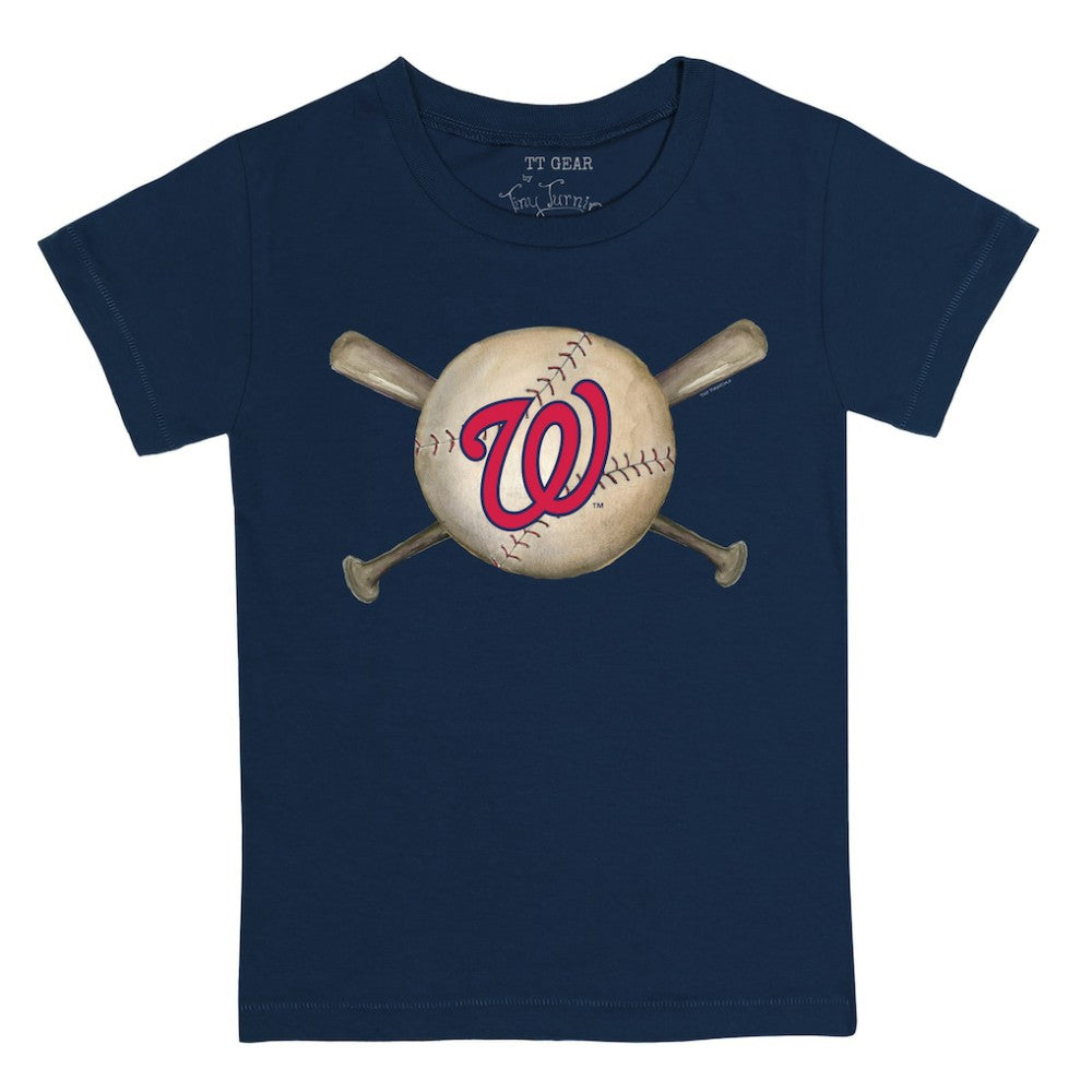 Washington Nationals Tiny Turnip Youth Baseball Cross Bats T-Shirt - Navy - MLB on Sale