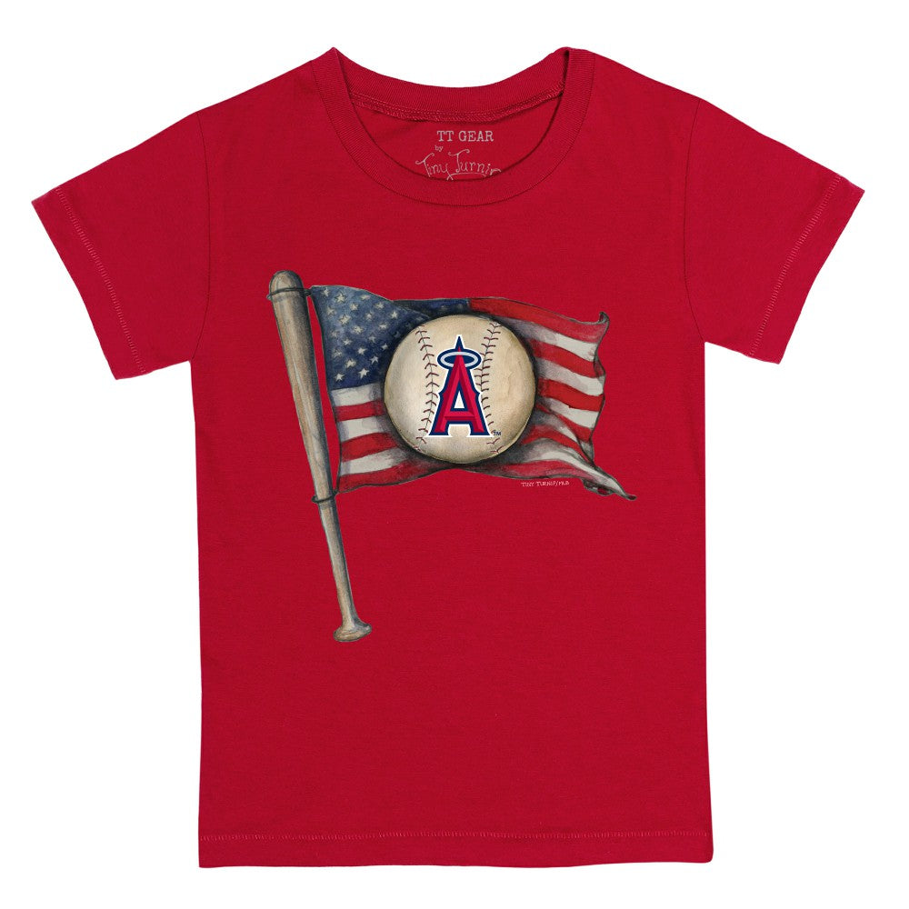 Los Angeles Angels Tiny Turnip Youth Baseball Flag T-Shirt - Red - MLB Discount