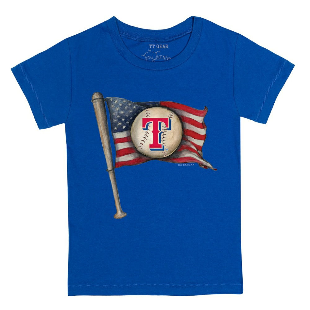 Texas Rangers Tiny Turnip Youth Baseball Flag T-Shirt - Royal - MLB Sale