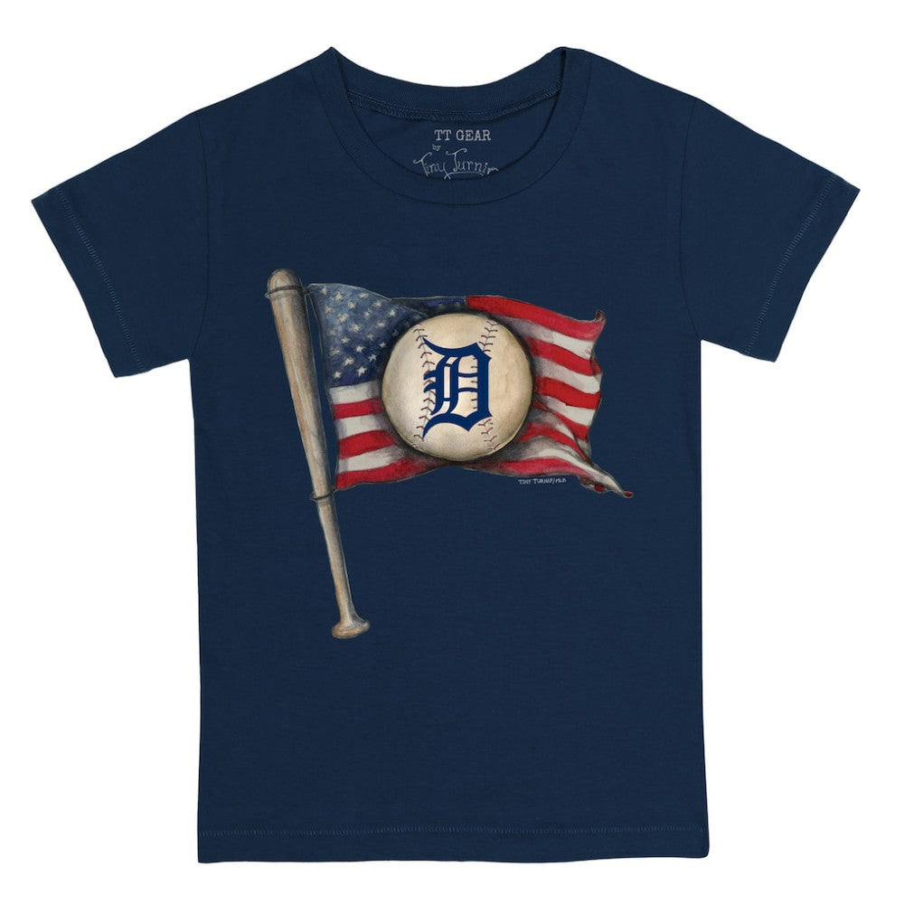 Detroit Tigers Tiny Turnip Youth Baseball Flag T-Shirt - Navy - MLB Discount