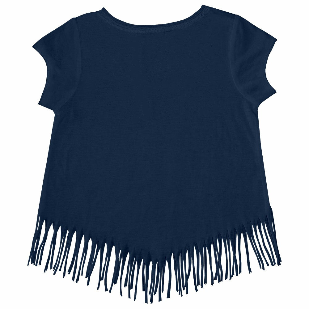 Milwaukee Brewers Tiny Turnip Girls Youth Baseball Love Fringe T-Shirt - Navy - MLB Lifestyle