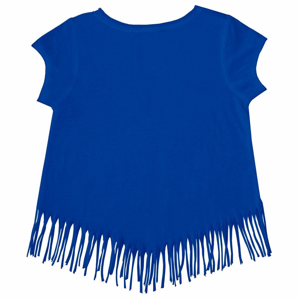 Los Angeles Dodgers Tiny Turnip Girls Youth Baseball Love Fringe T-Shirt - Royal - MLB Lifestyle
