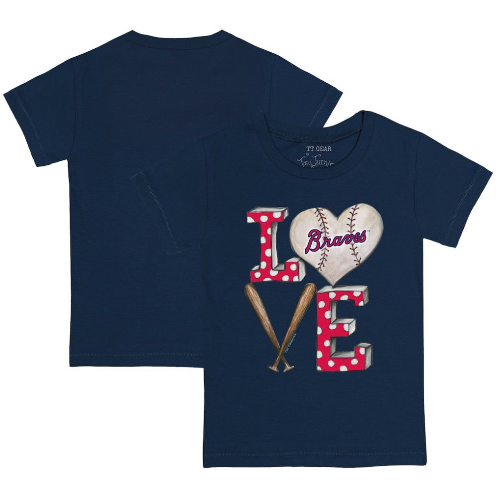 Atlanta Braves Tiny Turnip Youth Baseball Love T-Shirt - Navy - MLB Discount