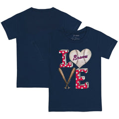 Atlanta Braves Tiny Turnip Youth Baseball Love T-Shirt - Navy - MLB Discount