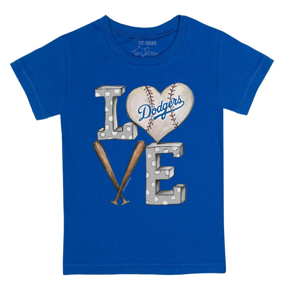Los Angeles Dodgers Tiny Turnip Youth Baseball Love T-Shirt - Royal - MLB Discount