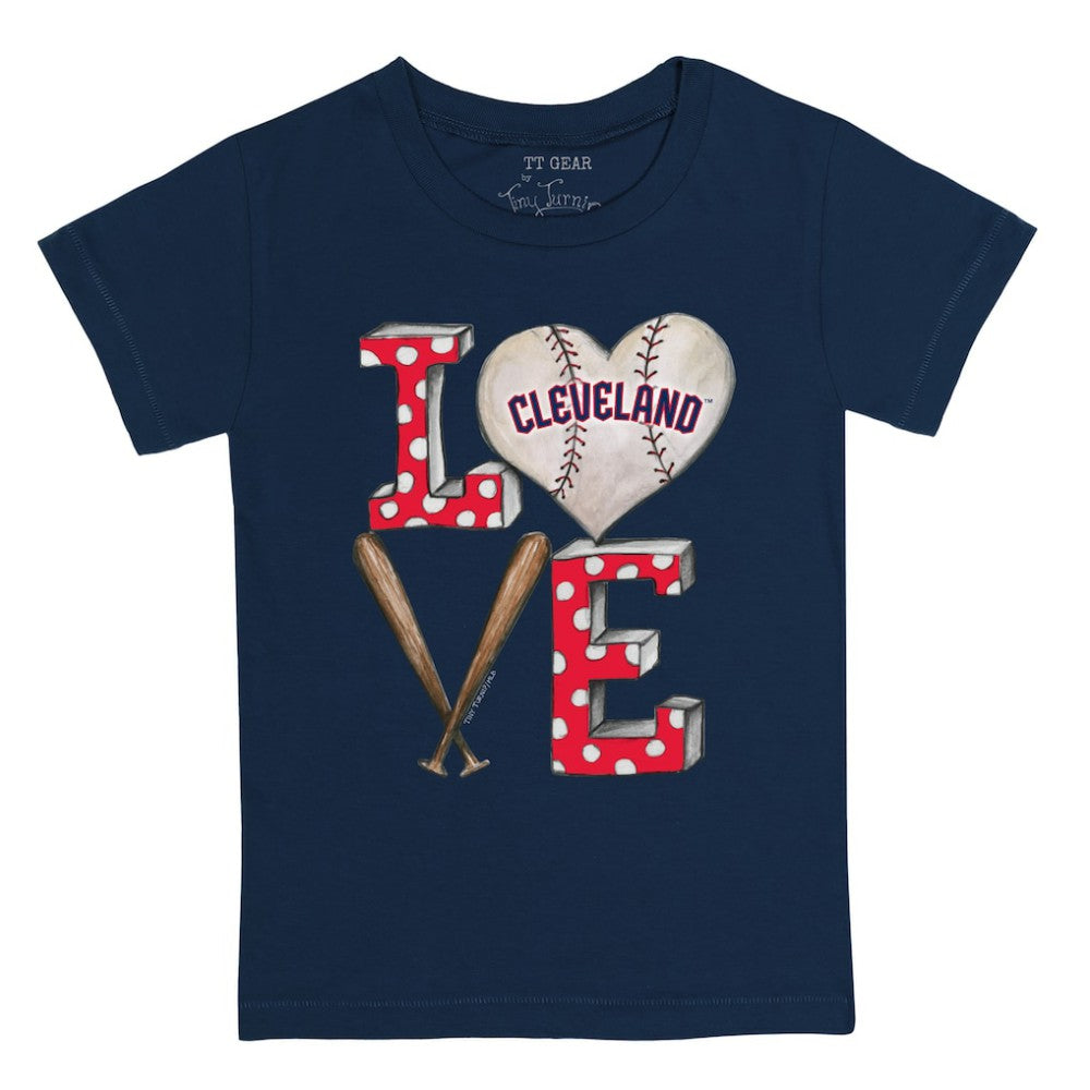 Cleveland Guardians Tiny Turnip Youth Baseball Love T-Shirt - Navy - MLB Sale