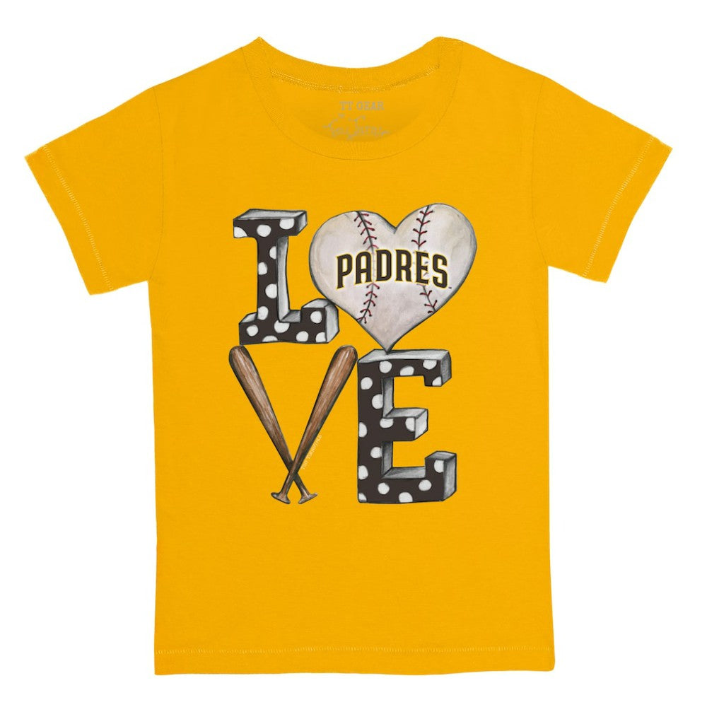 San Diego Padres Tiny Turnip Youth Baseball Love T-Shirt - Gold - MLB Lifestyle