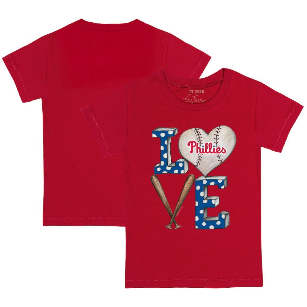 Philadelphia Phillies Tiny Turnip Youth Baseball Love T-Shirt - Red - MLB on Sale