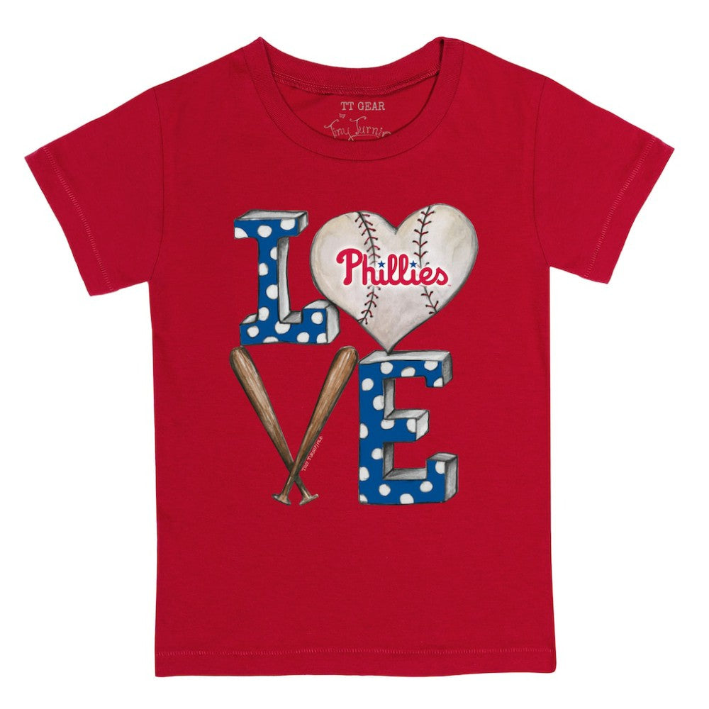 Philadelphia Phillies Tiny Turnip Youth Baseball Love T-Shirt - Red - MLB on Sale