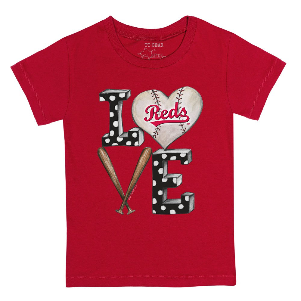 Cincinnati Reds Tiny Turnip Youth Baseball Love T-Shirt - Red - MLB Sale