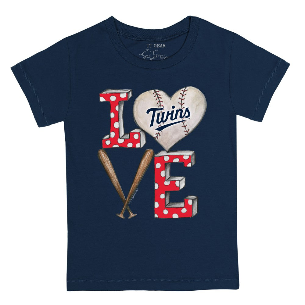Minnesota Twins Tiny Turnip Youth Baseball Love T-Shirt - Navy - MLB on Sale