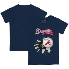 Atlanta Braves Tiny Turnip Youth Baseball Tear T-Shirt - Navy - MLB Discount