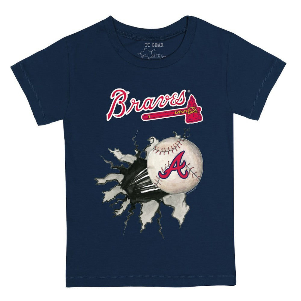 Atlanta Braves Tiny Turnip Youth Baseball Tear T-Shirt - Navy - MLB Discount