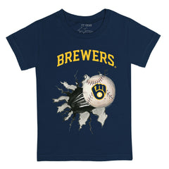 Milwaukee Brewers Tiny Turnip Youth Baseball Tear T-Shirt - Navy - MLB Online