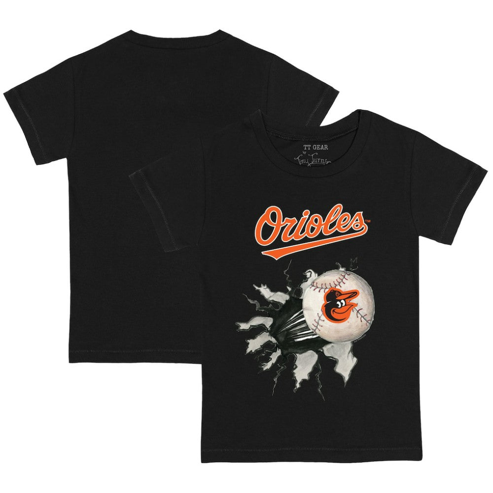 Baltimore Orioles Tiny Turnip Youth Baseball Tear T-Shirt - Black - MLB Discount