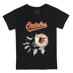 Baltimore Orioles Tiny Turnip Youth Baseball Tear T-Shirt - Black - MLB Discount