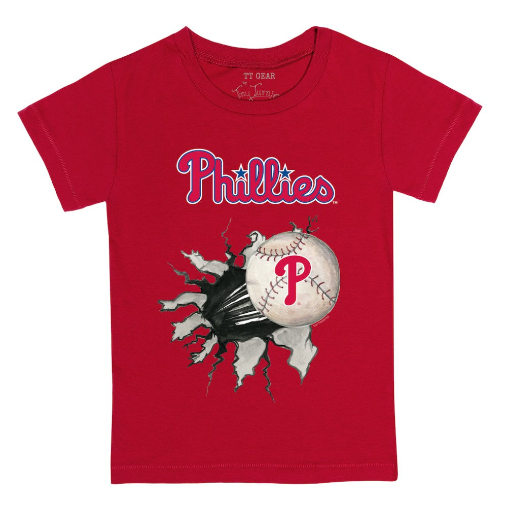 Philadelphia Phillies Tiny Turnip Youth Baseball Tear T-Shirt - Red - MLB Online