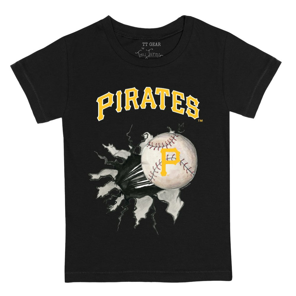 Pittsburgh Pirates Tiny Turnip Youth Baseball Tear T-Shirt - Black - MLB Discount